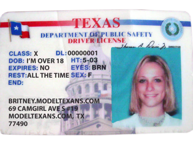 Texas model driver's license to deliver erotic satisfaction!